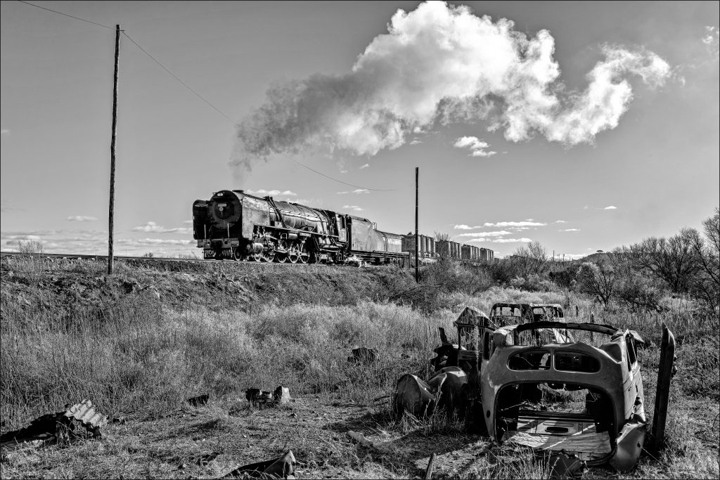 Steam Engine, Train, Cement Waggon, Class 25NC, Cars, Wrecks, Oldtimer.